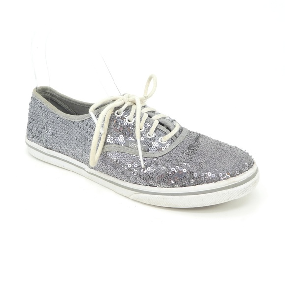 Vans Shoes - Vans Silver Sequined Tennis Shoes Sneakers